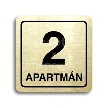 Piktogram "2 apartmn" - zlat tabulka - ern tisk