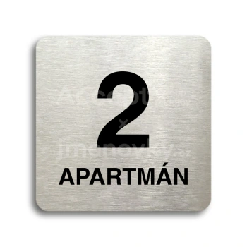 Piktogram "2 apartmn" - stbrn tabulka - ern tisk bez rmeku