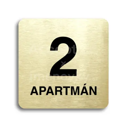 Piktogram "2 apartmn" - zlat tabulka - ern tisk bez rmeku