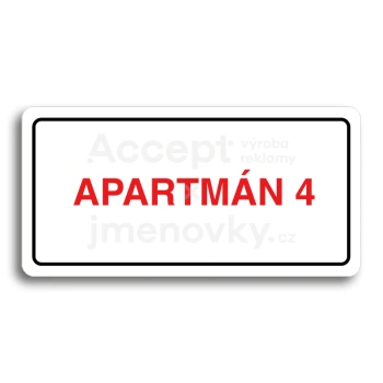 Piktogram "APARTMN 4" - bl tabulka - barevn tisk