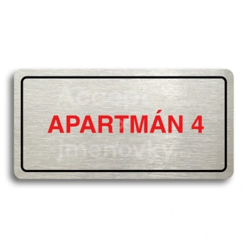 Piktogram "APARTMN 4" - stbrn tabulka - barevn tisk