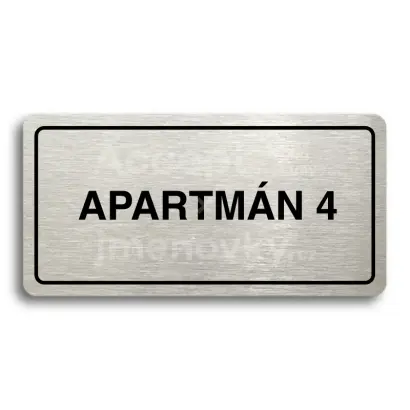 Piktogram "APARTMN 4" - stbrn tabulka - ern tisk