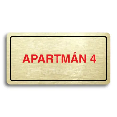 Piktogram "APARTMN 4" - zlat tabulka - barevn tisk