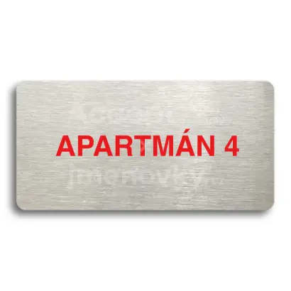 Piktogram "APARTMN 4" - stbrn tabulka - barevn tisk bez rmeku