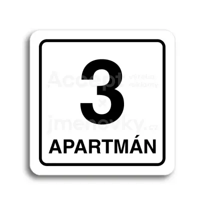 Piktogram "3 apartmn" - bl tabulka - ern tisk