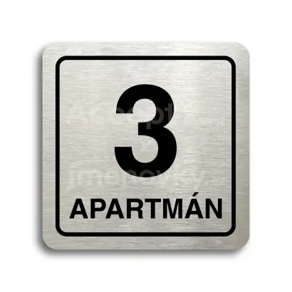 Piktogram "3 apartmn" - stbrn tabulka - ern tisk