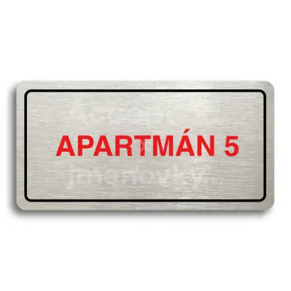 Piktogram "APARTMN 5" - stbrn tabulka - barevn tisk