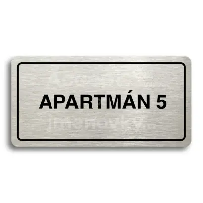 Piktogram "APARTMN 5" - stbrn tabulka - ern tisk