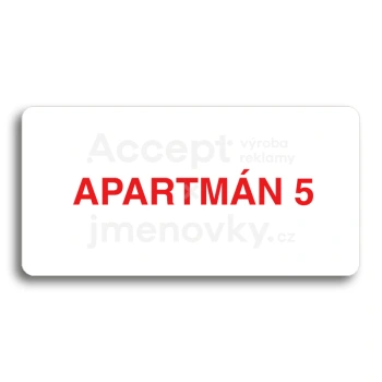 Piktogram "APARTMN 5" - bl tabulka - barevn tisk bez rmeku