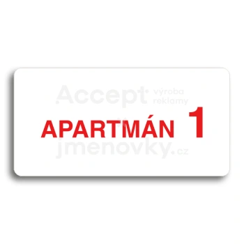 Piktogram "APARTMN 1 II" - bl tabulka - barevn tisk bez rmeku