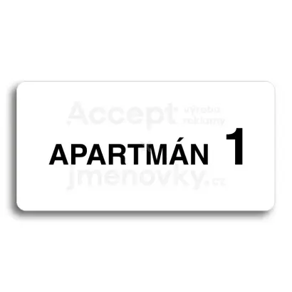 Piktogram "APARTMN 1 II" - bl tabulka - ern tisk bez rmeku