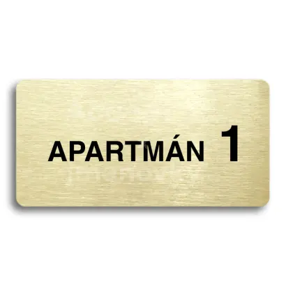 Piktogram "APARTMN 1 II" - zlat tabulka - ern tisk bez rmeku