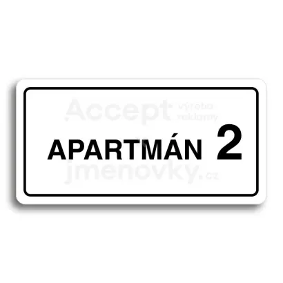 Piktogram "APARTMN 2 II" - bl tabulka - ern tisk