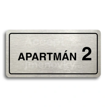 Piktogram "APARTMN 2 II" - stbrn tabulka - ern tisk