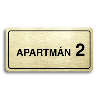 Piktogram "APARTMN 2 II" - zlat tabulka - ern tisk