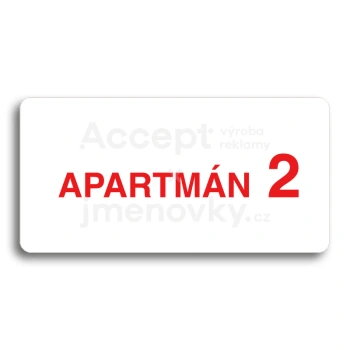 Piktogram "APARTMN 2 II" - bl tabulka - barevn tisk bez rmeku