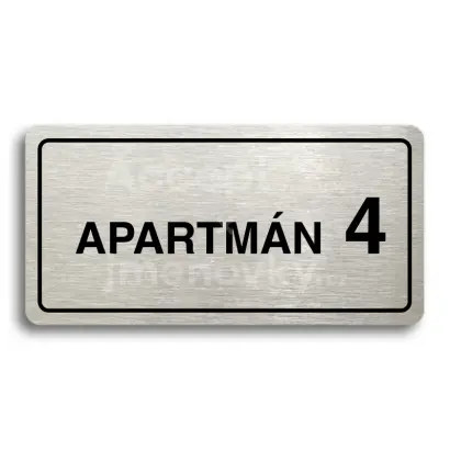 Piktogram "APARTMN 4 II" - stbrn tabulka - ern tisk