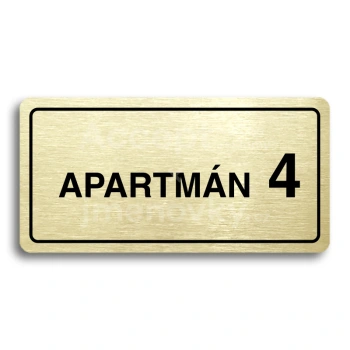 Piktogram "APARTMN 4 II" - zlat tabulka - ern tisk