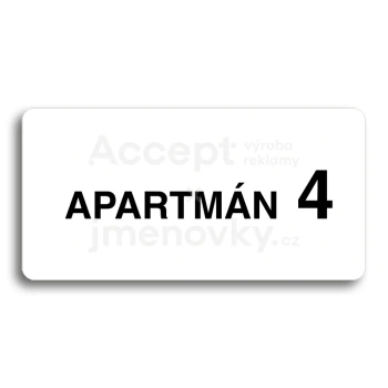 Piktogram "APARTMN 4 II" - bl tabulka - ern tisk bez rmeku