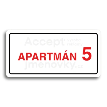 Piktogram "APARTMN 5 II" - bl tabulka - barevn tisk