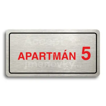 Piktogram "APARTMN 5 II" - stbrn tabulka - barevn tisk