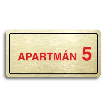 Piktogram "APARTMN 5 II" - zlat tabulka - barevn tisk