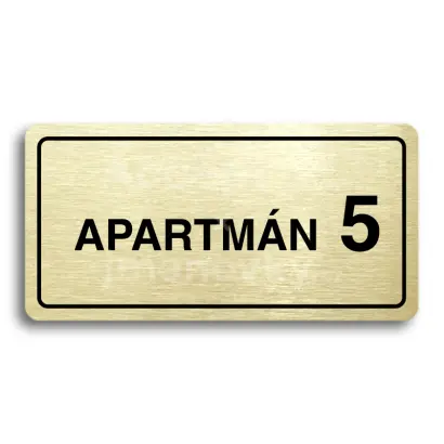 Piktogram "APARTMN 5 II" - zlat tabulka - ern tisk