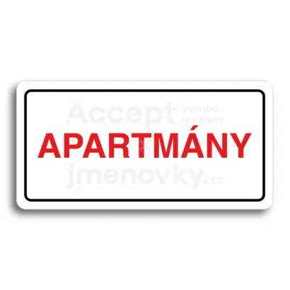 Piktogram "APARTMNY" - bl tabulka - barevn tisk