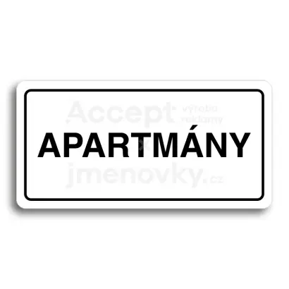 Piktogram "APARTMNY" - bl tabulka - ern tisk