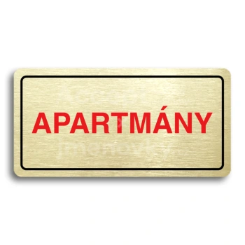 Piktogram "APARTMNY" - zlat tabulka - barevn tisk