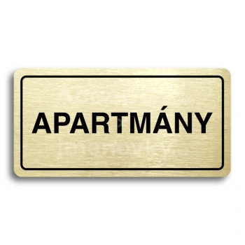 Piktogram "APARTMNY" - zlat tabulka - ern tisk