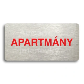 Piktogram "APARTMNY" - stbrn tabulka - barevn tisk bez rmeku