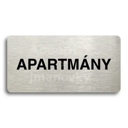 Piktogram "APARTMNY" - stbrn tabulka - ern tisk bez rmeku