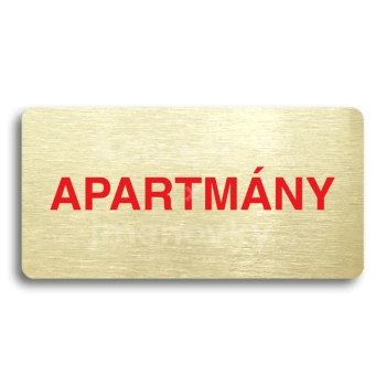 Piktogram "APARTMNY" - zlat tabulka - barevn tisk bez rmeku