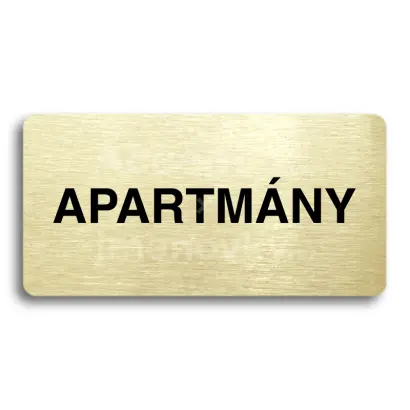 Piktogram "APARTMNY" - zlat tabulka - ern tisk bez rmeku