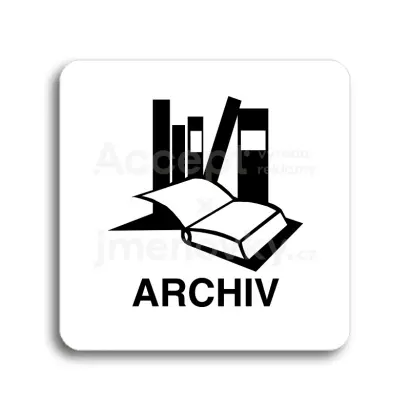 Piktogram "archiv" - bl tabulka - ern tisk bez rmeku