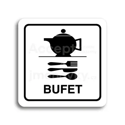 Piktogram "bufet" - bl tabulka - ern tisk