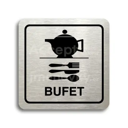 Piktogram "bufet" - stbrn tabulka - ern tisk