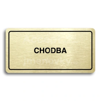 Piktogram "CHODBA" - zlat tabulka - ern tisk