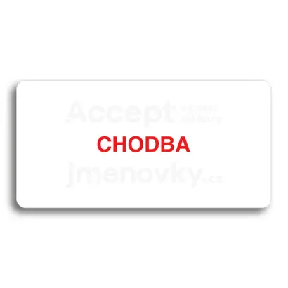 Piktogram "CHODBA" - bl tabulka - barevn tisk bez rmeku