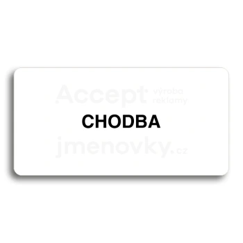 Piktogram "CHODBA" - bl tabulka - ern tisk bez rmeku