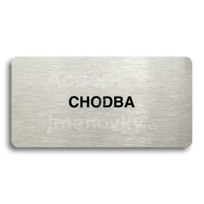 Piktogram "CHODBA" - stbrn tabulka - ern tisk bez rmeku