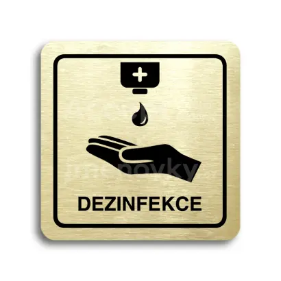 Piktogram "dezinfekce IV" - zlat tabulka - ern tisk