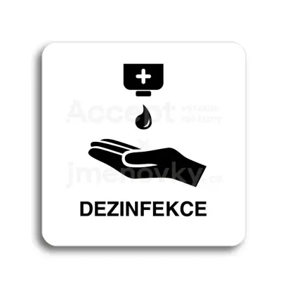 Piktogram "dezinfekce IV" - bl tabulka - ern tisk bez rmeku