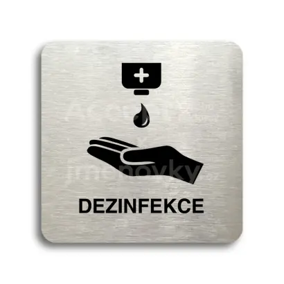 Piktogram "dezinfekce IV" - stbrn tabulka - ern tisk bez rmeku