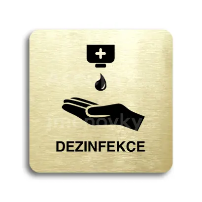 Piktogram "dezinfekce IV" - zlat tabulka - ern tisk bez rmeku