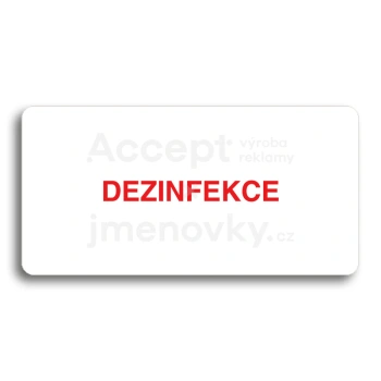 Piktogram "DEZINFEKCE" - bl tabulka - barevn tisk bez rmeku