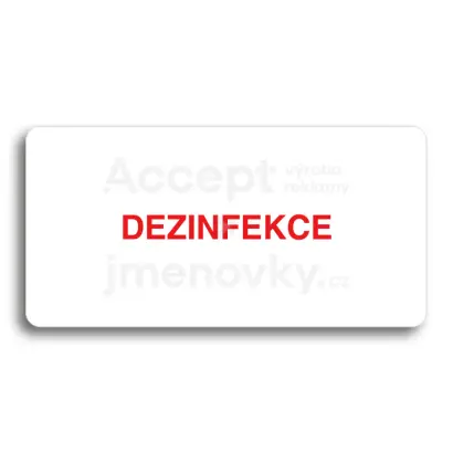 Piktogram "DEZINFEKCE" - bl tabulka - barevn tisk bez rmeku