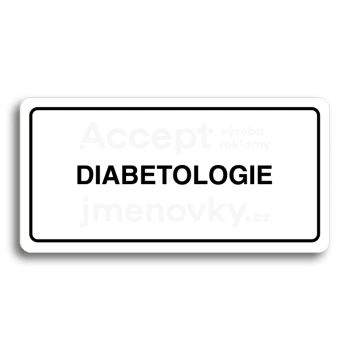 Piktogram "DIABETOLOGIE" - bl tabulka - ern tisk