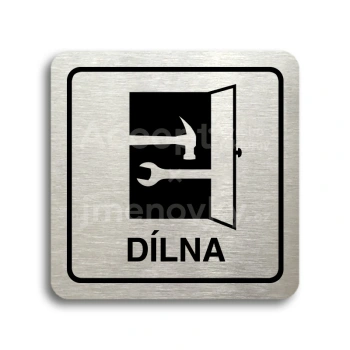 Piktogram "dlna" - stbrn tabulka - ern tisk